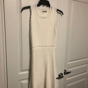 Dex Perforated Fit and Flare Sweater Dress